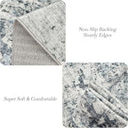Abstract Rug 8x10 Large Living Room Rugs Neutral Modern Washable Area Rugs - Image 6