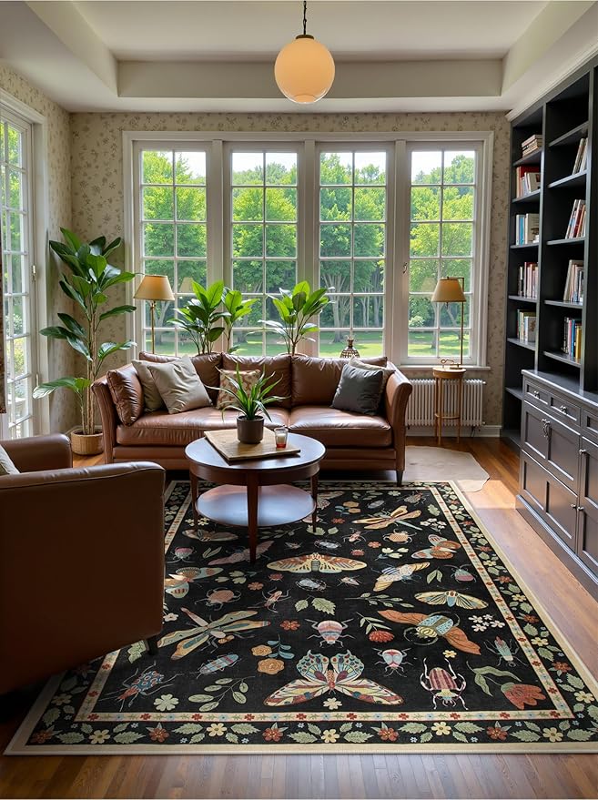 Lahome Insect 5x7 Area Rugs for Living Room, Soft Washable Rugs for Bedroom - Image 4