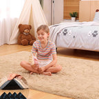 4x6 Light Tan Rugs for Bedroom Living Room, Fluffy Small Area Rug Soft Shag by Unknown