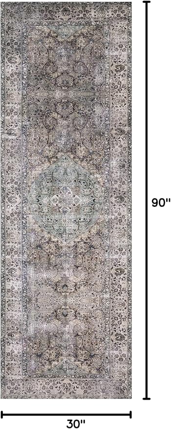Loloi Layla Collection LAY-06 Taupe/Stone 2'-6" x 7'-6" .13" Thick Runner Rug - Image 2
