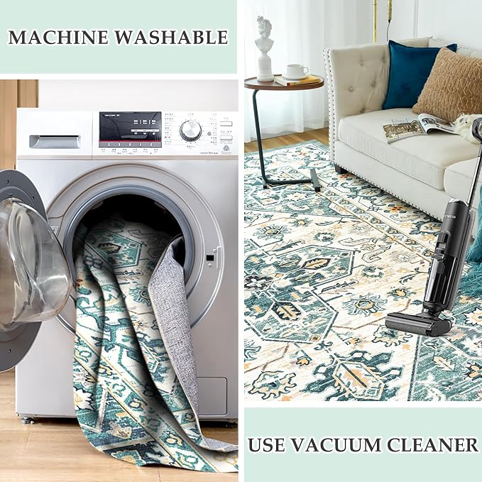 VK VK·LIVING Entryway Washable Rug 2'x3' Small Boho Bathroom Throw Area Rug Non - Image 6
