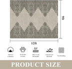 HelloTree Area Rug for Living Room 9x12 Washable Geometric Moroccan Rug Stripe - Image 2