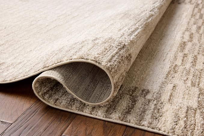 Loloi Chris Loves Julia Calvin Collection CLV-04 Ivory/Pebble 5'-3" x 5'-3" - Image 4