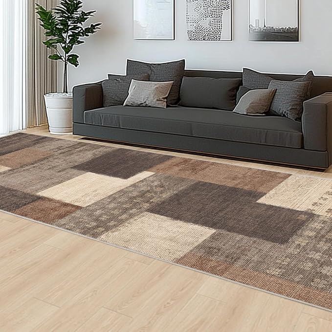 Modern Geometric Patchwork Indoor Runner Rug - Image 6