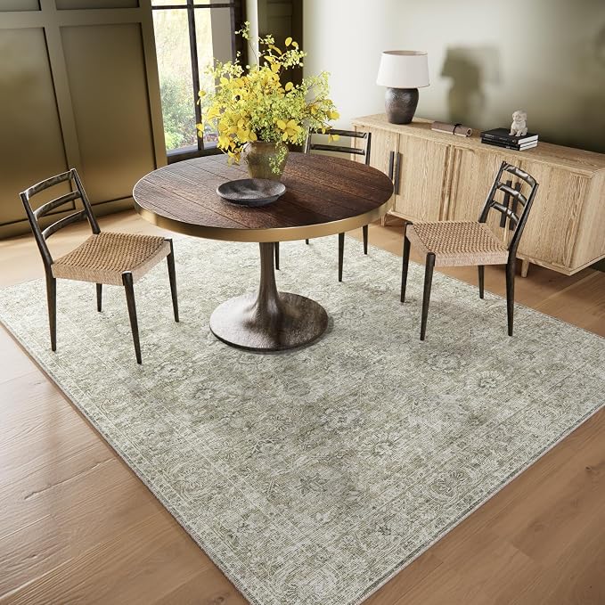 6x9 Washable Rug Vintage Fade Resistant Boho Distressed Non-Slip Indoor Large - Image 4