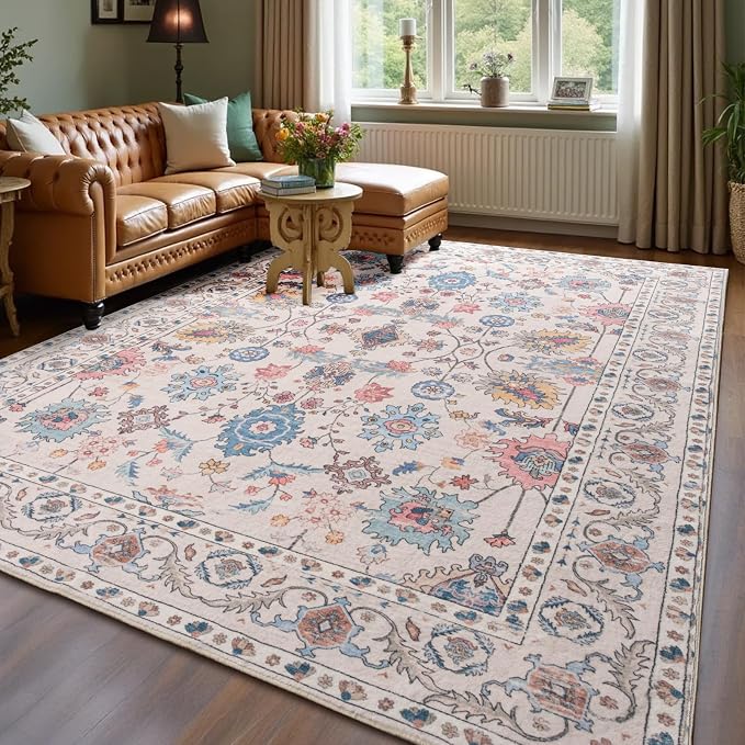 Area Rug for Living Room, 9x12 Washable Non Slip Large Faux Wool Throw Rug by Unknown