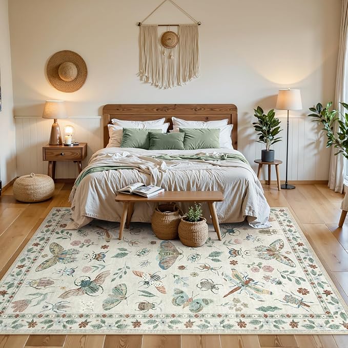 Lahome Insect 9x12 Area Rugs for Living Room Bedroom, Soft Washable Rugs 9x12 - Image 5