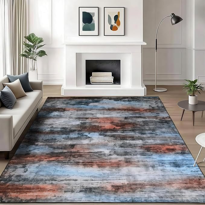 WILLSUN Washable Area Rugs, 6x9 Non-Slip Boho Large Area Rugs by Embracethewarmthofhome