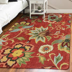 Lahome Floral Red 3x5 Area Rug, Washable Kitchen Fall Rugs Non-Slip ‎Stain - Image 6