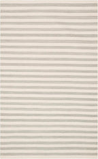 Home Conservatory Ladder Stripe Grey/Ivory Handwoven Wool 6 X 9 Feet by Home+Conservatory