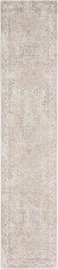 Nourison Home Astra Machine Washable Beige 2'2" x 10' Area Rug - Image 3