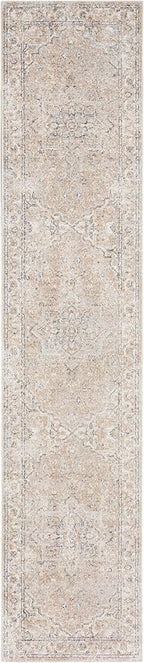 Nourison Home Astra Machine Washable Beige 2'2" x 10' Area Rug - Image 3