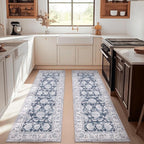 jinchan Fiora Runner Rug 3x10-2pcs Kitchen Washable Vintage Hallway Rug Floral by JINCHAN
