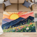 Boho Sun Area Rugs 4x6ft, Minimalist Line Carpet by Unknown