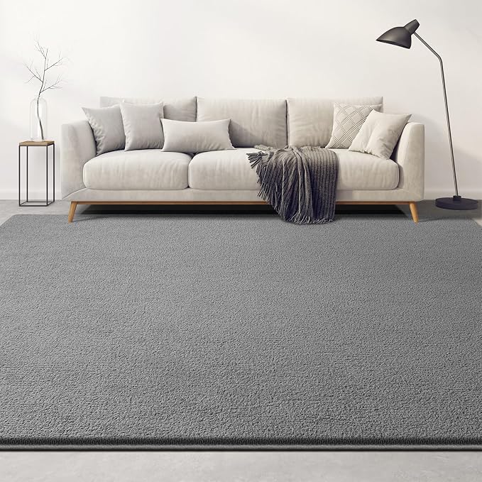 Large Area Rugs for Living Room Bedroom, 7x10 Feet Grey Rug, Minimalist Modern - Image 3