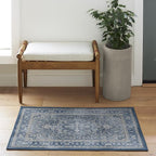 RUGGABLE Washable Area Rug – Kamran Admiral Blue 2x3, Stain-Resistant, Non-Slip - Image 2