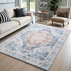 8x10 Area Rugs for Living Room, Machine Washable Non-Slip Low Pile Faux Wool - Image 2