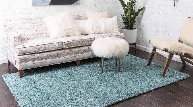 Unique Loom Solid Shag Collection Area Rug - Image 2