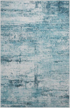 5x7 Abstract Area Rugs for Living Room, Modern Teal Grey Washable Indoor Rug - Image 4