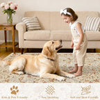 DUKINO 2x5 Washable Runner Rug, Floral Non Slip Bathroom Rugs - Image 3