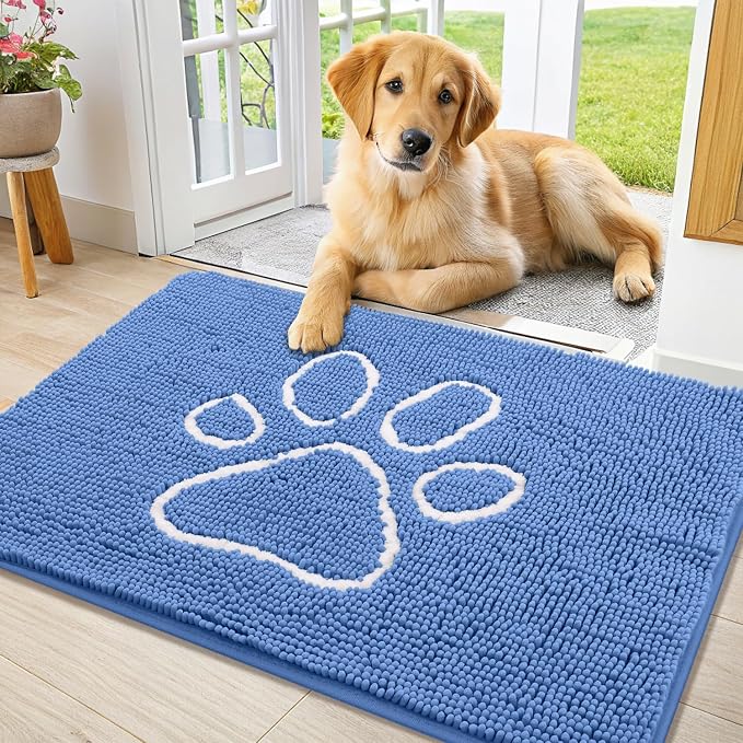 Smiry Dog Door Mat for Muddy Paws, Absorbent Dirt Trapper Non Slip Quick Dry by Smiry