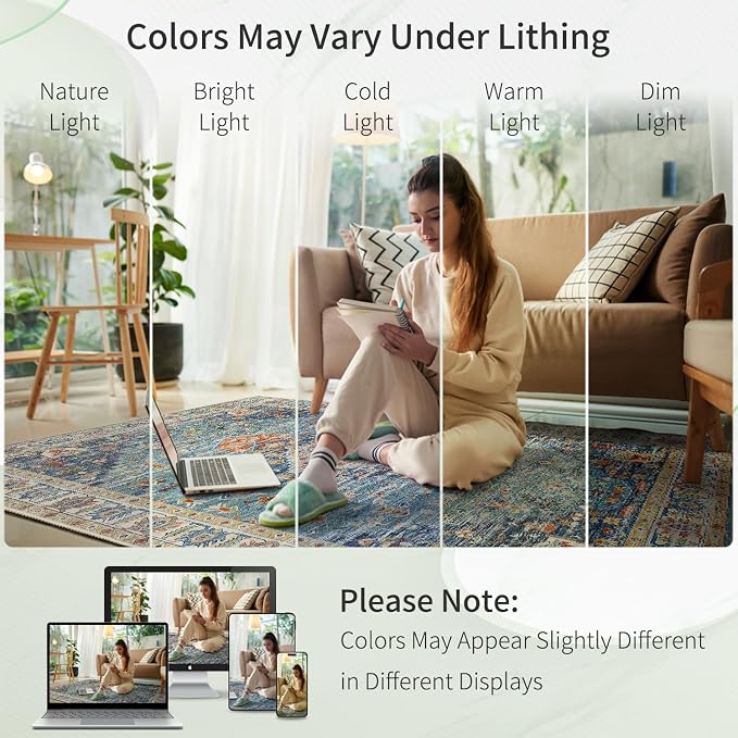 Enkor Runner Rugs for Hallway, 2.6x10.5 Washable Soft Non Slip Floor Rugs for - Image 3