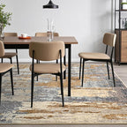 Toneed Abstract Area Rug Modern Washable Rug Soft Non Slip Rug Low Pile - Image 4