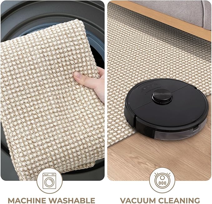 KOZYFLY Washable Area Rug 4x6 ft Non Slip Rubber Backed Living Room Rugs - Image 7