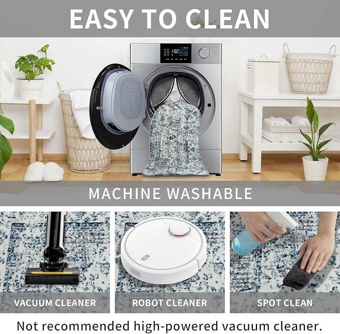 Easy-Going Area Rug 4x6 Washable Boho Rugs - Image 5