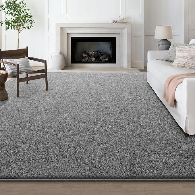 Large Modern Area Rugs for Living Room Bedroom, 6x9 Feet Grey Ultra Soft Solid - Image 8