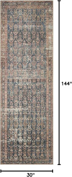 Loloi Amber Lewis Billie Collection BIL-02 Ocean/Brick 2'-6" x 12'-0", 0.19" - Image 2
