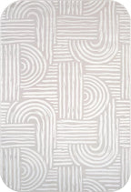 Beverly Rug Modern Geometric Area Rug 9x12 Low-High Pile Durable Soft Abstract - Image 2