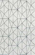 Rugs.com Lattice Trellis Collection Rug – 5' x 8' White Low-Pile Rug Perfect by Rugscom