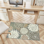 2x3 Washable Small Rug Tropical Botanical Modern Floral Indoor Chenille Door - Image 3