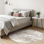 Round Rug Living Room Rugs: 4x4 Washable Circle Abstract Modern Soft Stain - Image 4