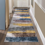 Ciicool 2'6 "x8' Washable Runner Rug, Modern Abstract Hallway Rugs Runner - Image 2