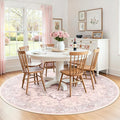 Area Rugs 7ft Washable Non-Slip, Floral Vintage Distress Print Pattern by RELEANY