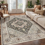 Tangsoo Washable Rug 4x6 Area Rug, Vintage Rug Indoor by Tangsoo