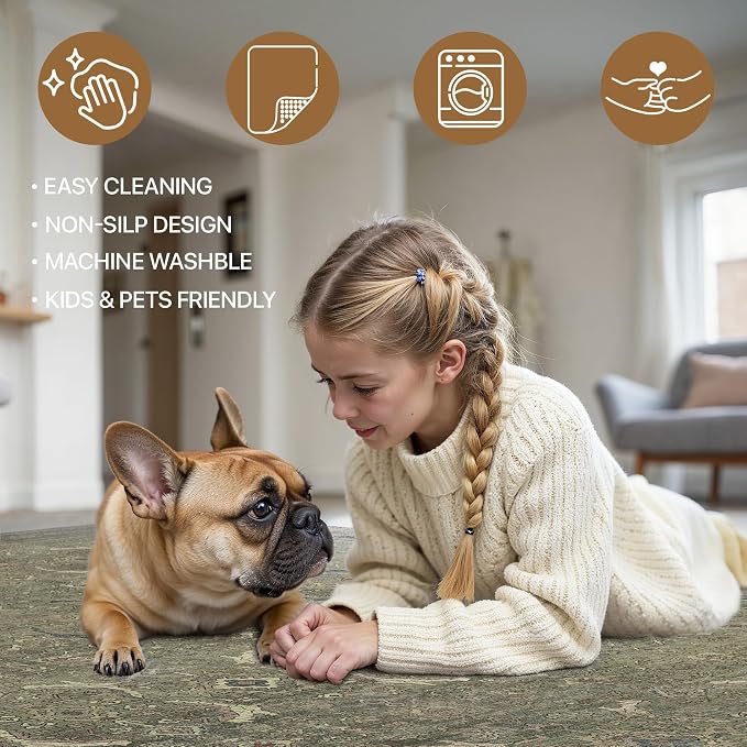 2x10 Runner Rug Machine Washable Boho Rug Runners - Image 4