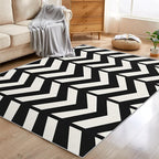 2x3 Black and White Chevron Throw Rugs by Unknown