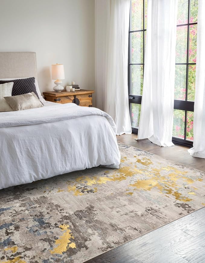 vivorug Washable Rug, Ultra Soft Area Rug 8x10, Non Slip Abstract Rug Carpet - Image 2