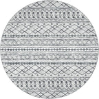 KUTA Washable Circle Rug 3Ft Grey Moroccan Washable Round Area Rugs Boho Foyer - Image 8