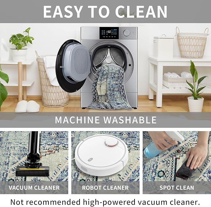 Easy-Going Area Rug 5x7 Washable Boho Rugs - Image 5