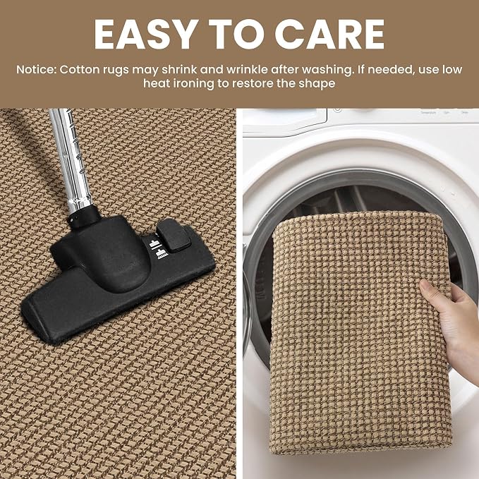IOHOUZE Washable Area Rug 5x7 Non Slip Rubber Backed Woven Rugs - Image 4