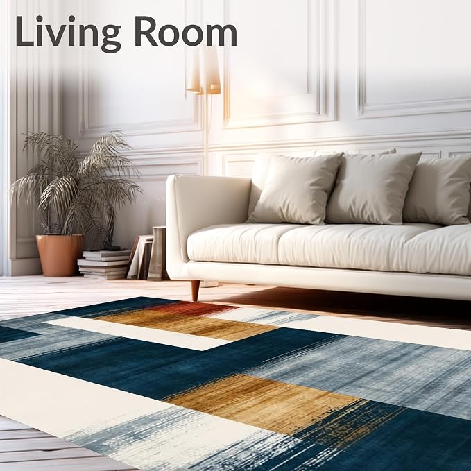 Flatwoven High Traffic Area Rug 4x6, Eclectic Funky Ink Wash Design Abstract - Image 2