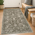 KILOCOCO Area Rug 3x5 Entryway Rug Washable Printed Vintage Floral Rubber by Kilococo