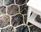 Rugs.com Lattice Frieze Collection Rug – 2' 7 x 12' Runner Blue Multi Medium - Image 5