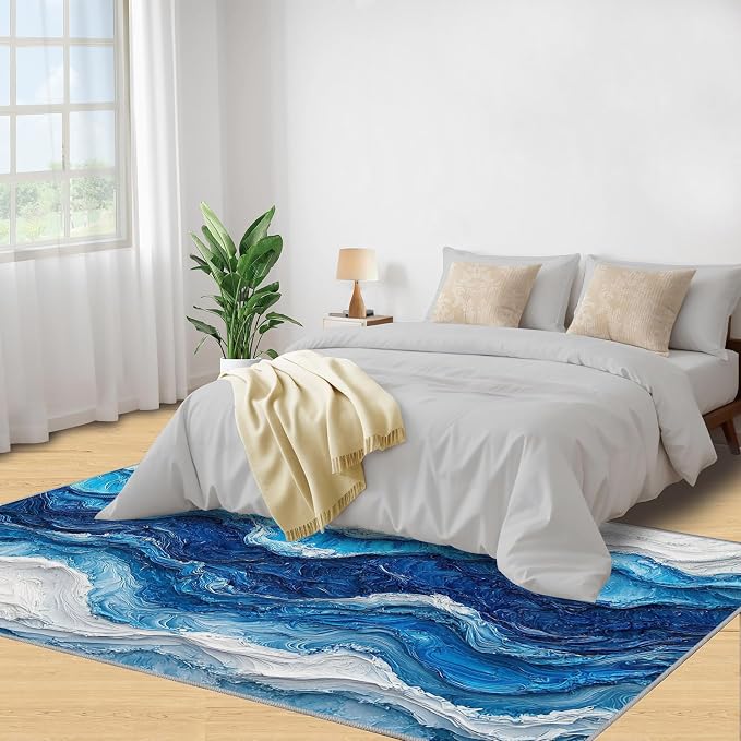 2x3 Ocean Waves Rugs for Entryway - Image 4