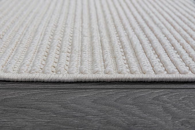 Beverly Rug Micro Loop Area Rug White 5x7 Modern Luxury Soft Trellis Geometric - Image 9
