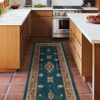 RUGGABLE Washable Vintage Runner Rug – Verena Teal Blue 2.5x12, Stain-Resistant - Image 2